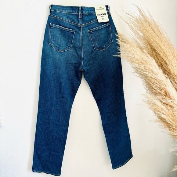 NEW L’AGENCE REVOLVE Shane Mid Rise Blue Wash Slouchy Straight Leg Denim Jean 25 - Picture 8 of 13